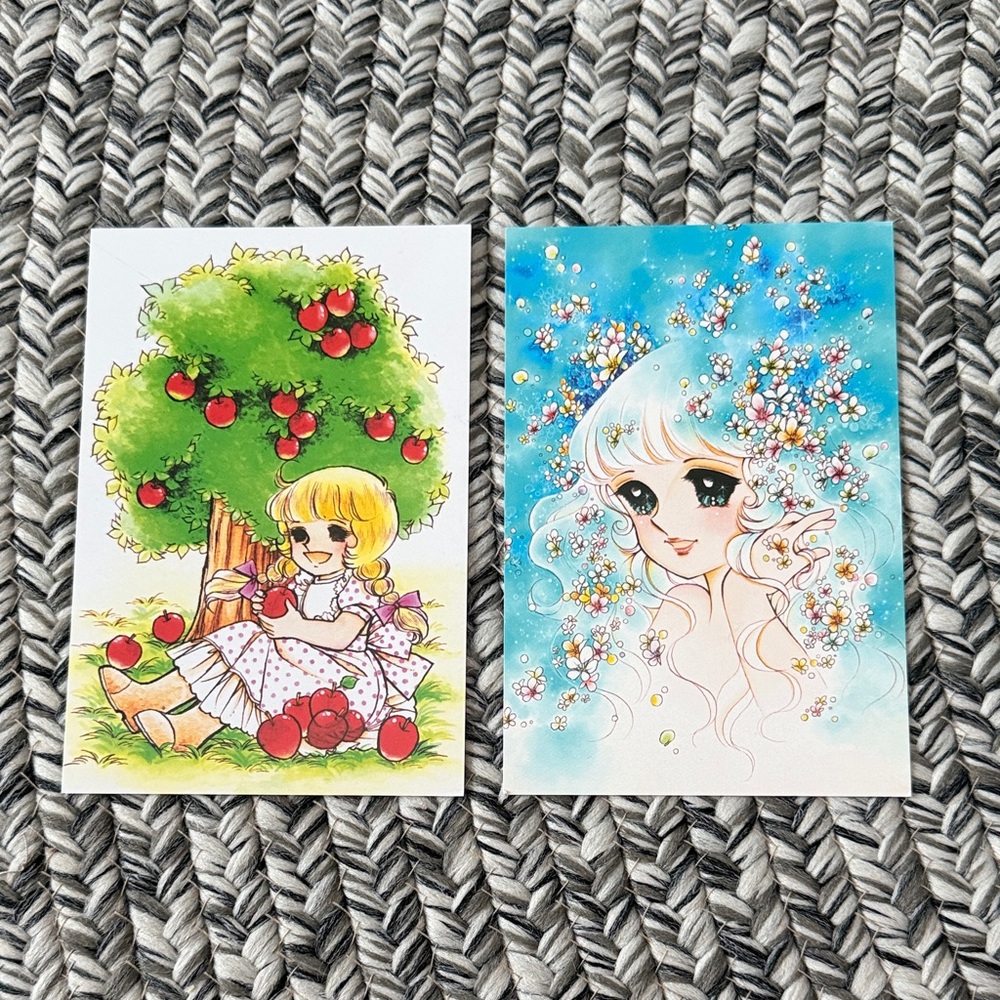 Set of Two Japanese manga Art Prints postcards